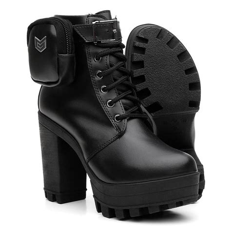 coturno feminino tratorado prada|Bota Moonlith de couro com detalhe de bolsa.